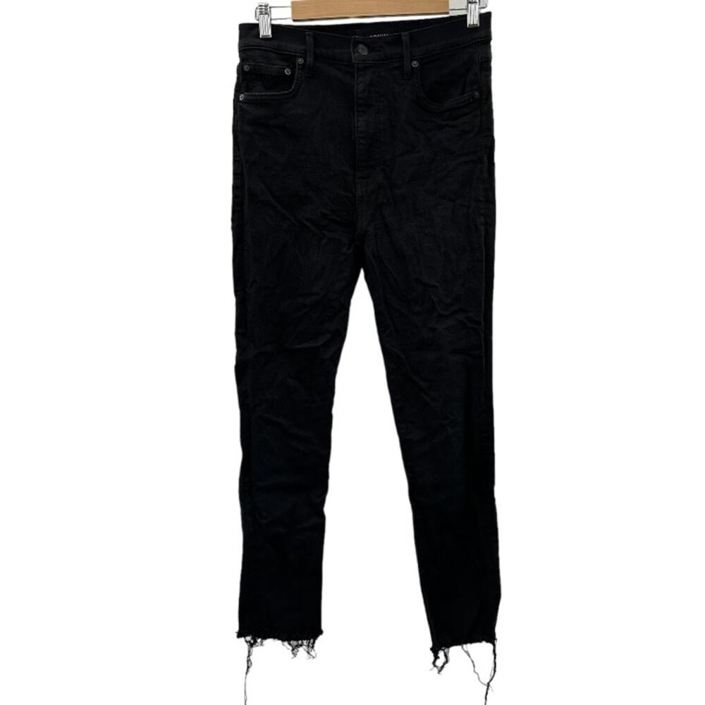 Denim Forum The Lola High Rise Skinny Crop Raw Hem Jeans Size 29